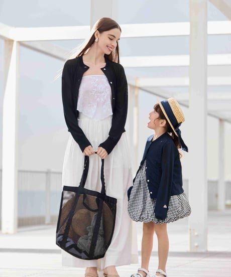 【KIDS】Breeze  sheer blouson cardigan UVcut &接触冷感 Navy