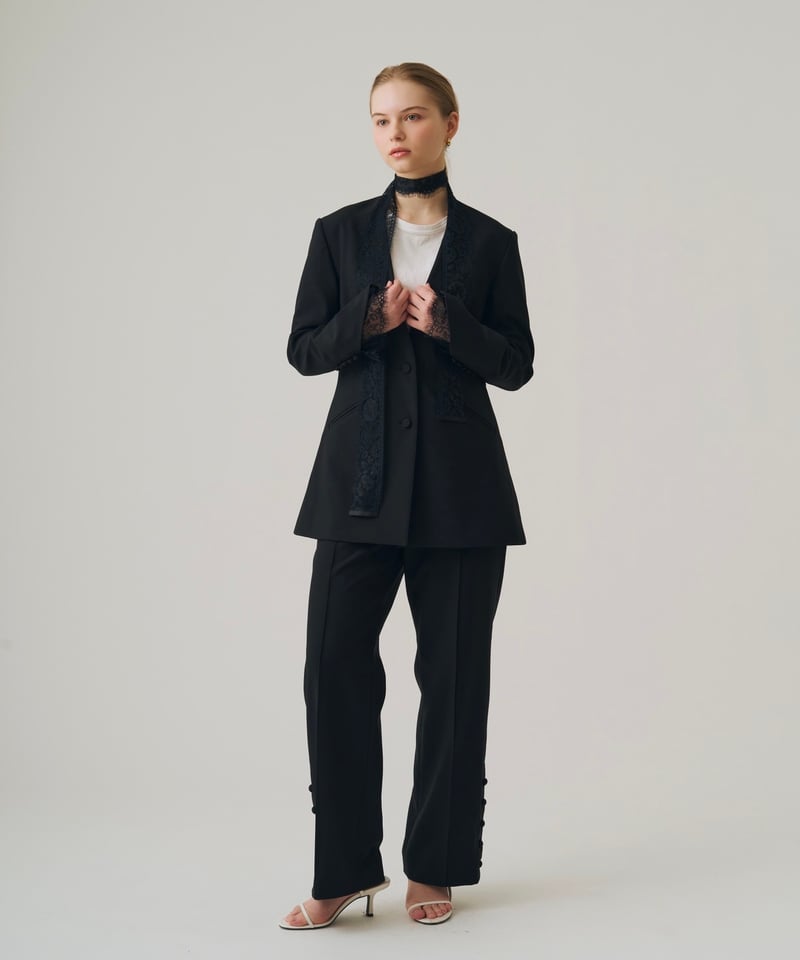 新品タグ付【LOHEN】V COLLAR LIGHT JACKET BLACK Victoria V collar