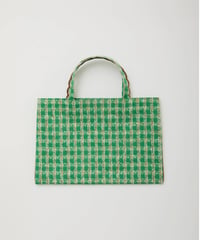 Fleur tote（square） gingham check black×black |