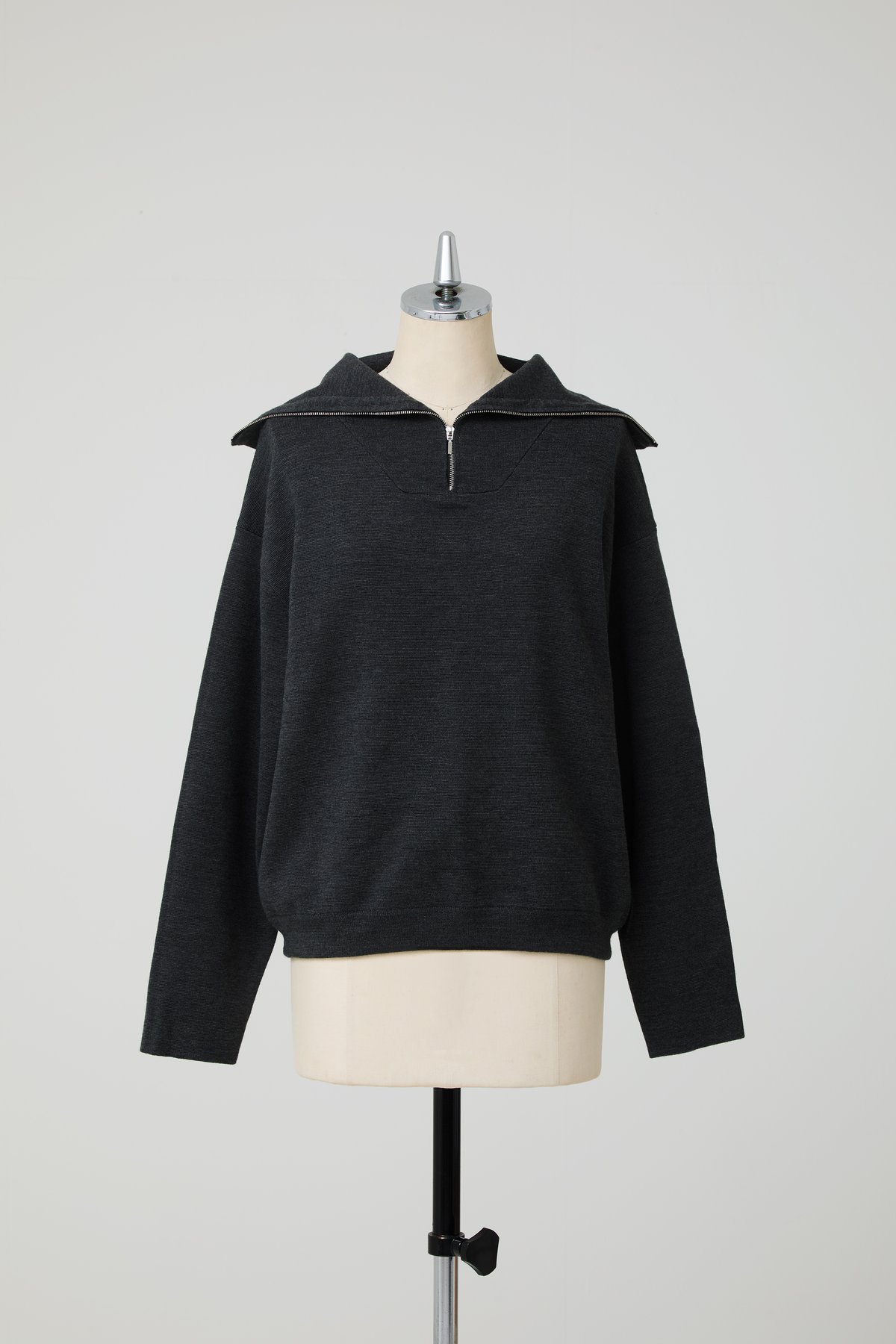 トップス elu. Alex zip up washable knit Alex zip up washable knit- Charcoal/ / Black | elu