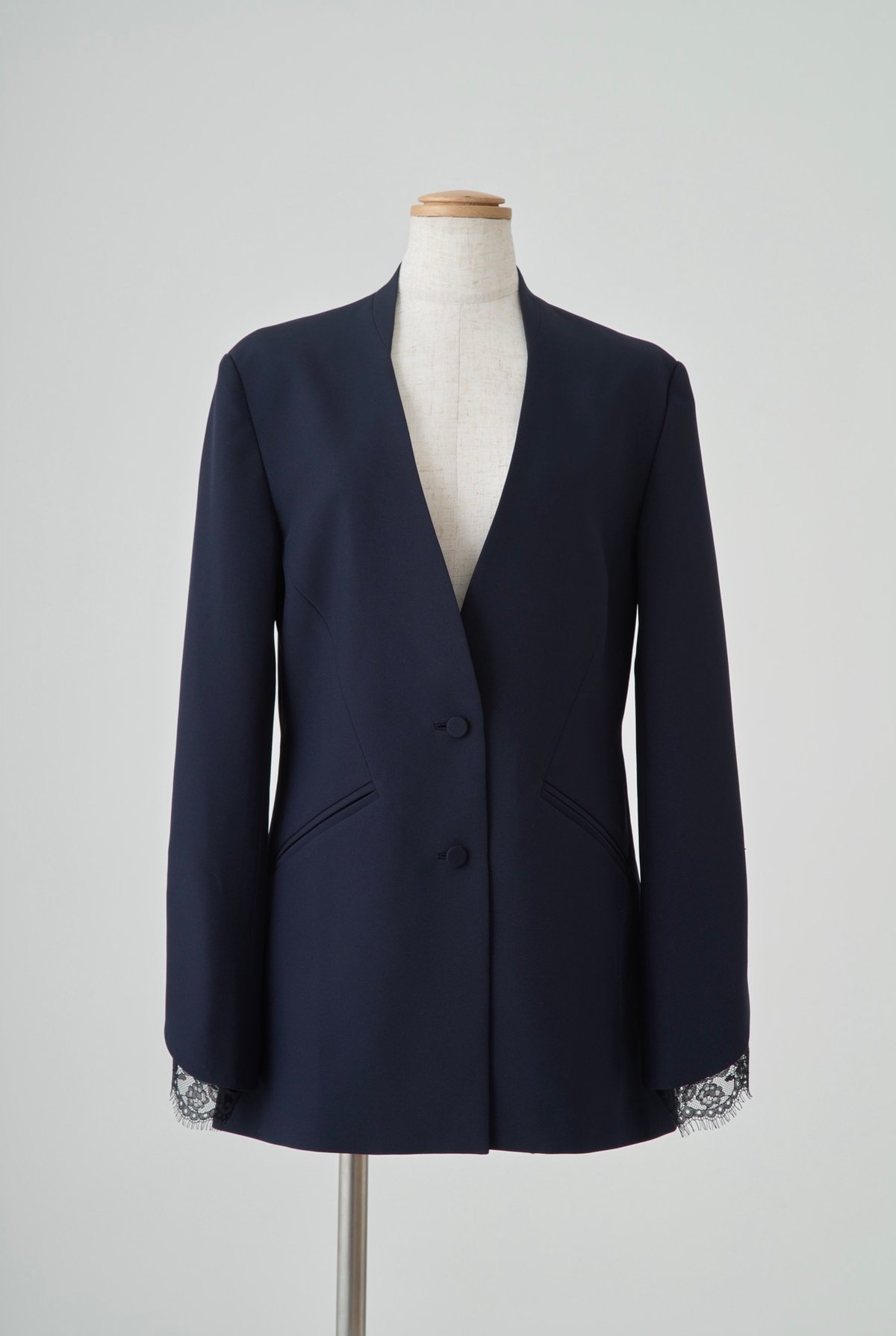 Victoria V collar Jacket Navy | elu