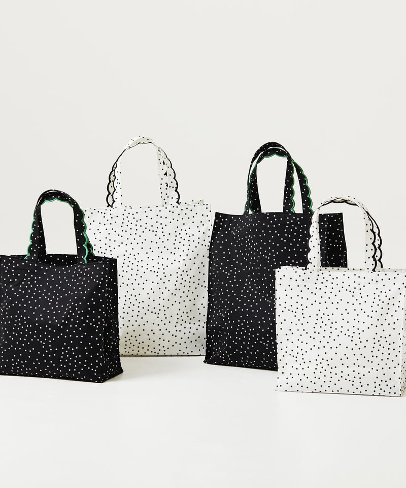 Fleur tote（square） Dot White x Black | elu