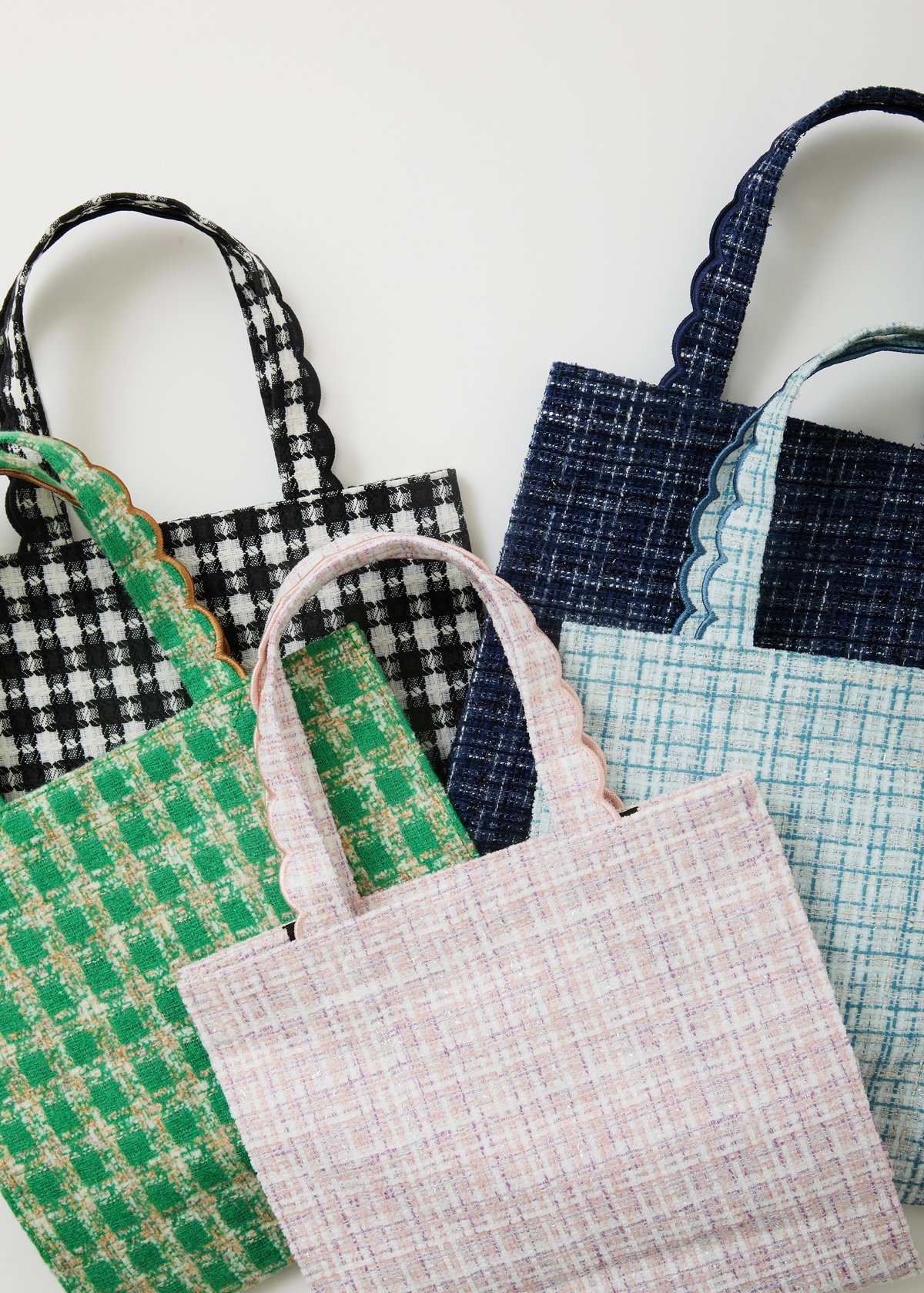 Fleur tote （square small）Tweed navy | elu