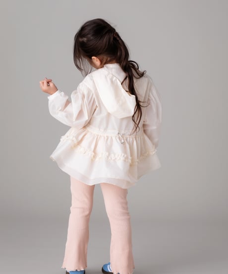 【KIDS】Daisy gather peplum UVcut sheer Parker-ivory-