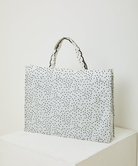 Fleur tote（medium）  Dot White x Black