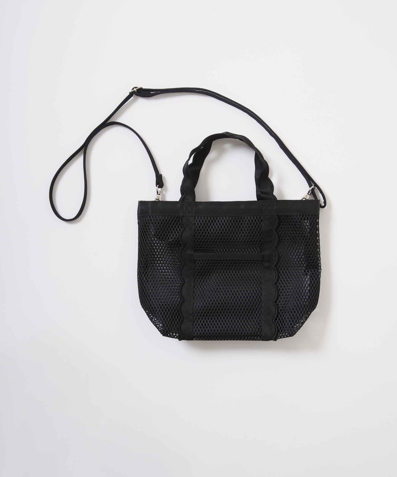 Fleur tote portable bag-MESH-Black | elu