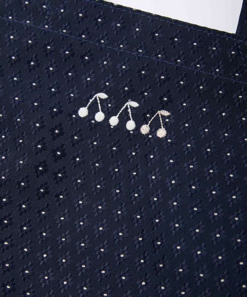 Fleur tote （Square） Flower dot Navy | elu