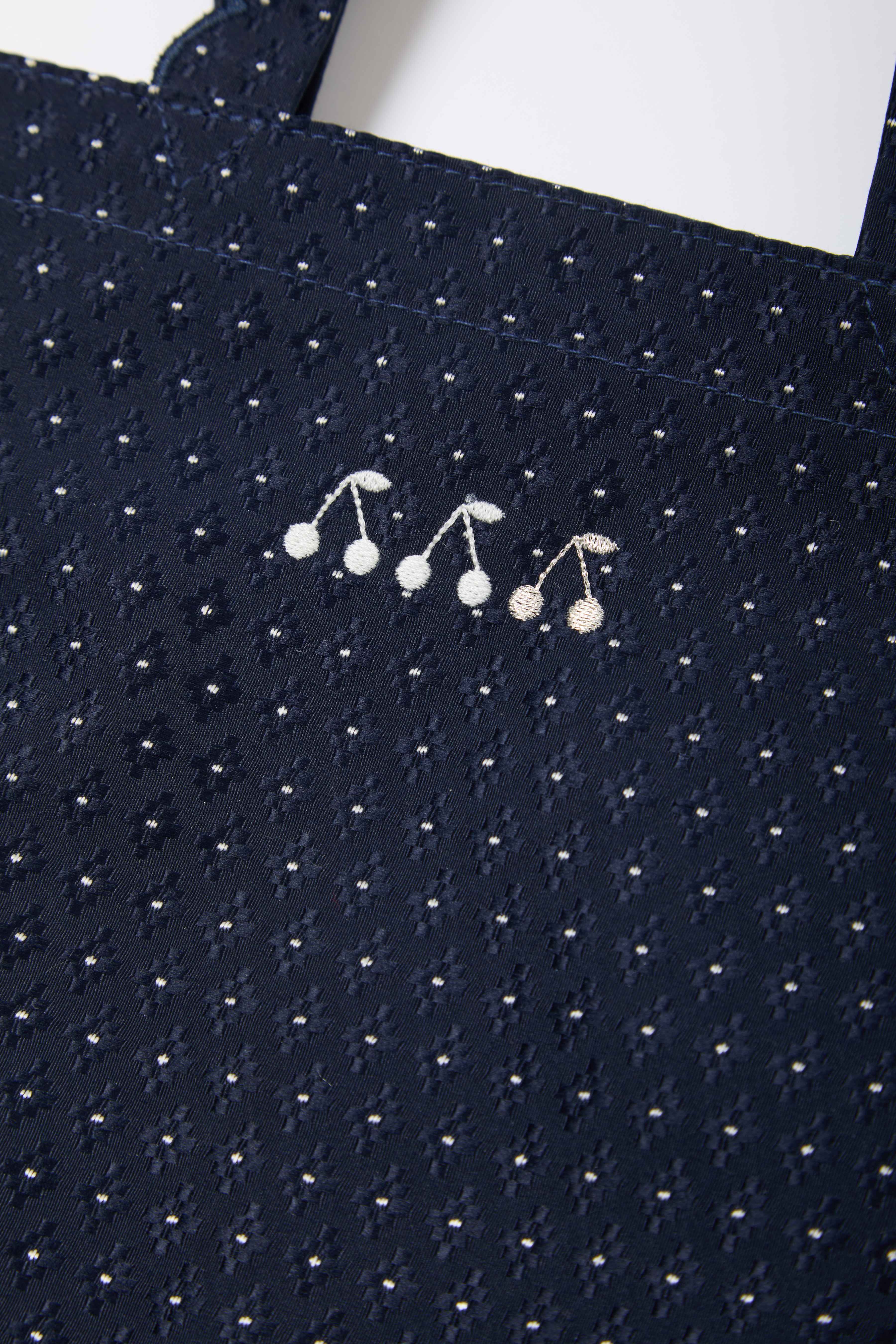 受注】Fleur tote （Square） Flower dot Navy | elu
