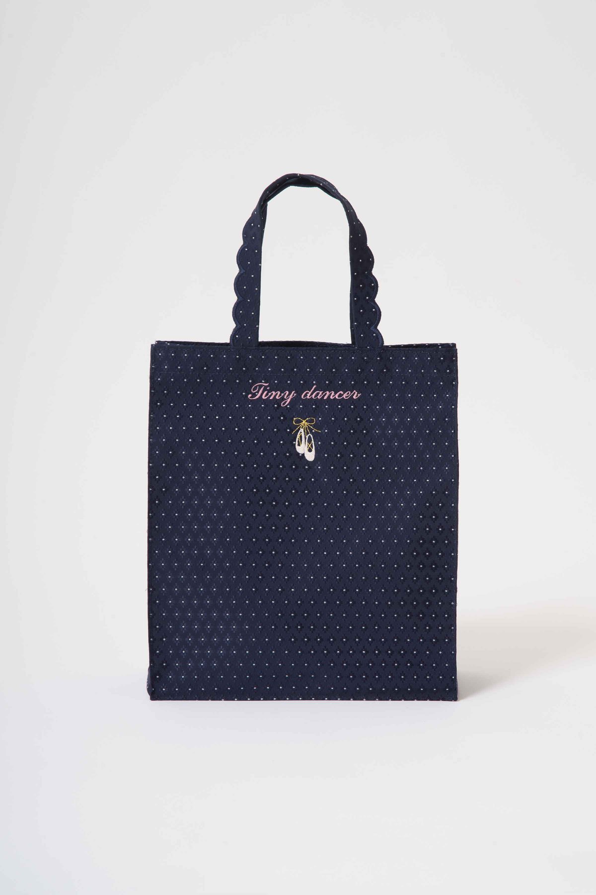 受注】Fleur tote （Square） Flower dot Navy | elu