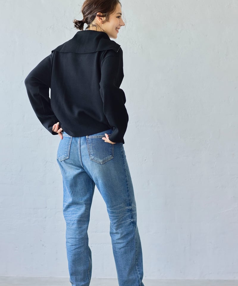 Alex zip up washable knit- Charcoal/ / Black | elu