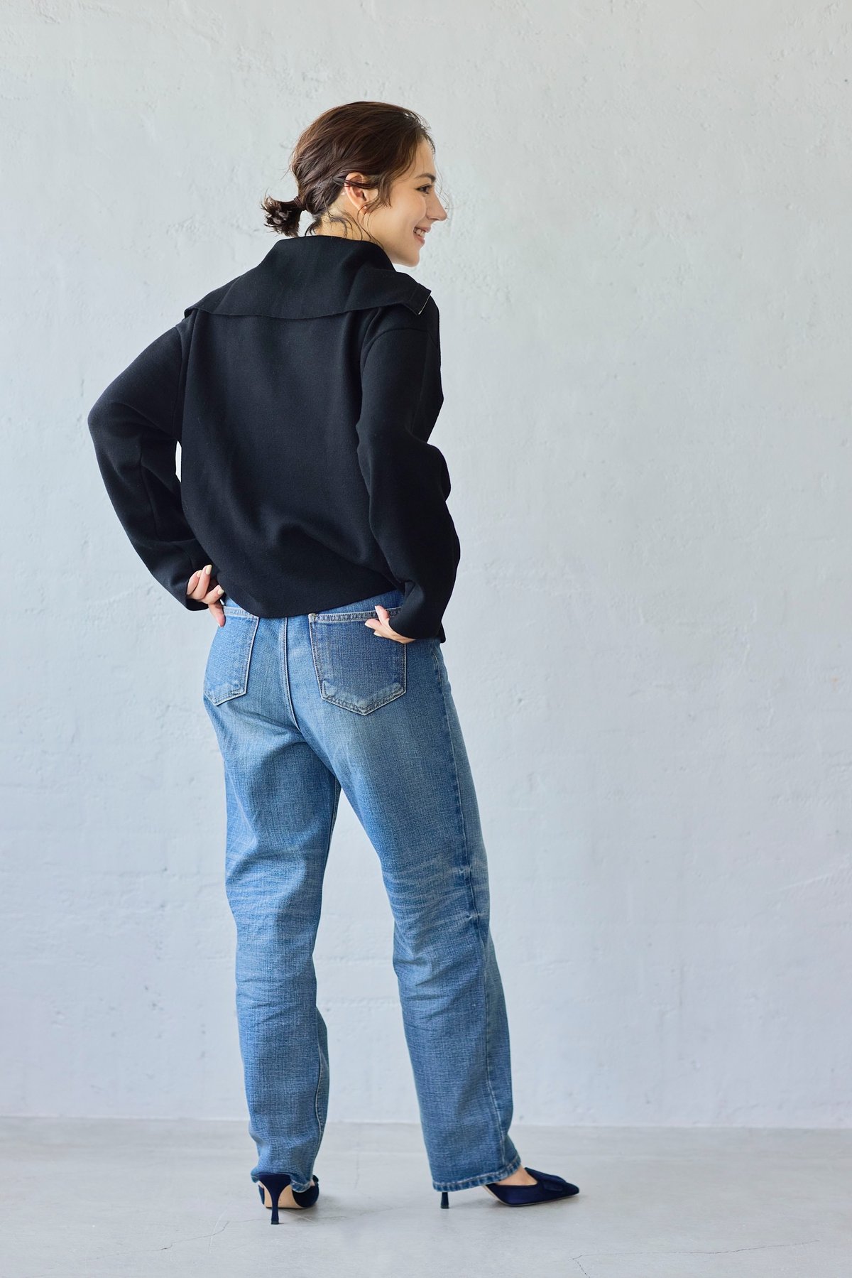 Alex zip up washable knit- Charcoal/ / Black | elu