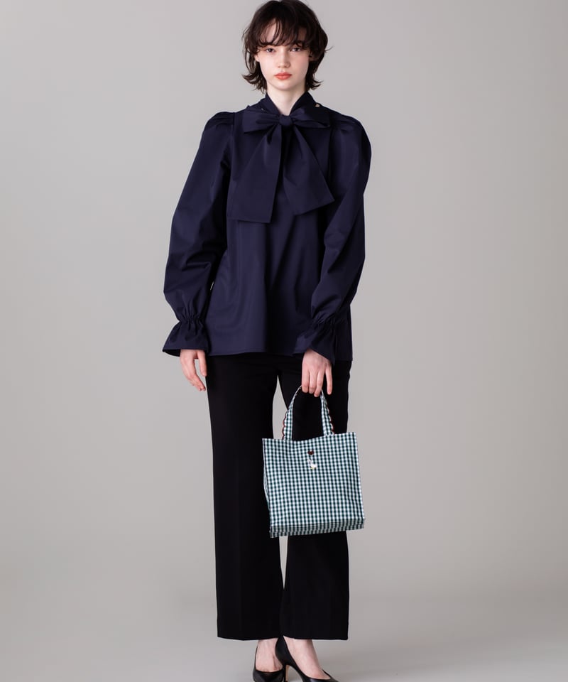 即納】Margaret blouse Navy | elu