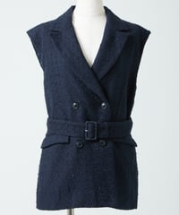あ*定様 elu. Daisy gather peplum UVcut shee Daisy gather peplum UVcut sheer Parker -black-