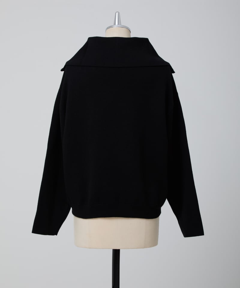 elu. Alex zip up washable knit エル　ニット美品 Alex zip up washable knit- Charcoal/ / Black | elu