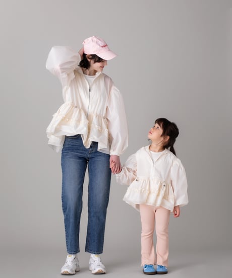 【KIDS】Daisy gather peplum UVcut sheer Parker-ivory-