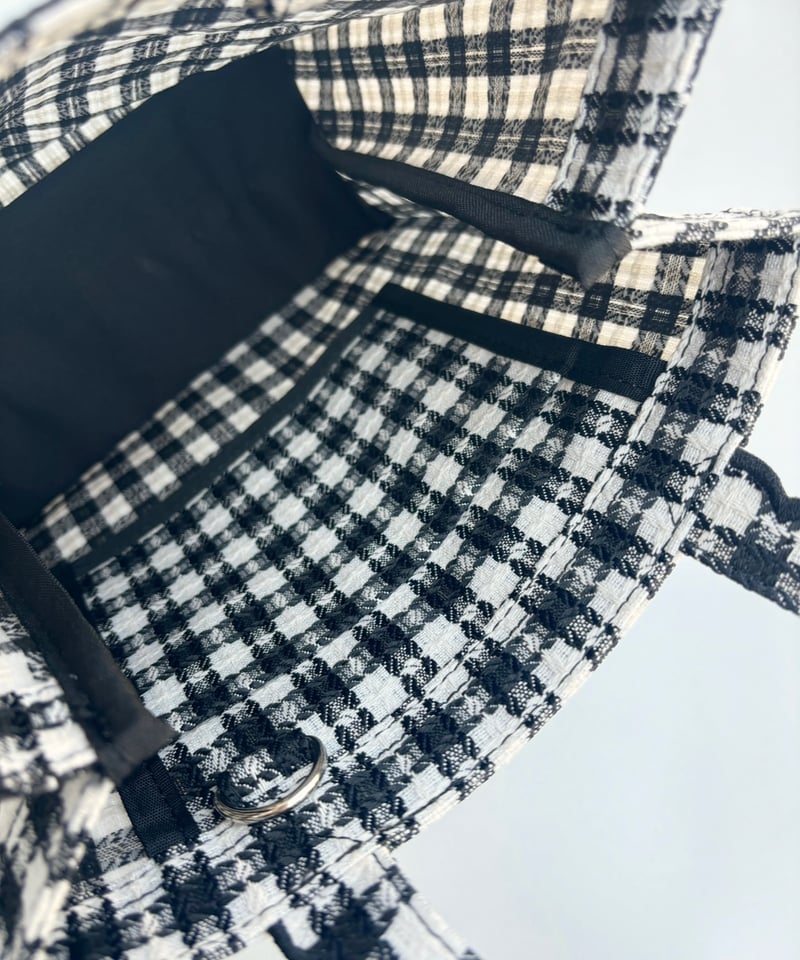 Fleur tote （square small）Tweed black | elu