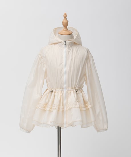 【KIDS】Daisy gather peplum UVcut sheer Parker-ivory-