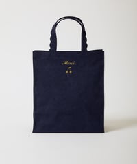 elu フルールトート　ギンガムチェック黒x黒　新品 Fleur tote （square small） gingham check navy ×