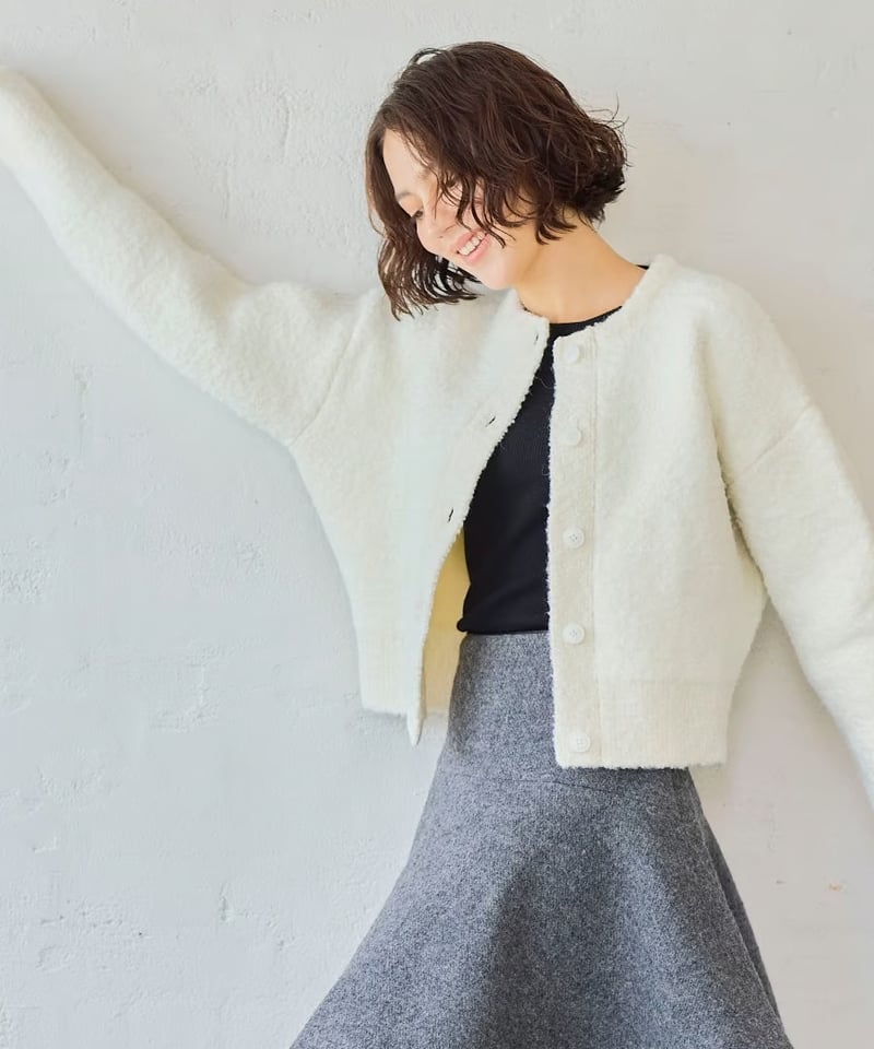 elu. Alex zip up washable knit エル ニット美品 ミックスカラー