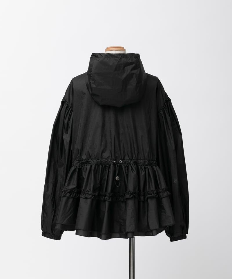 あ*定様 elu. Daisy gather peplum UVcut shee Daisy gather peplum UVcut sheer Parker -black-