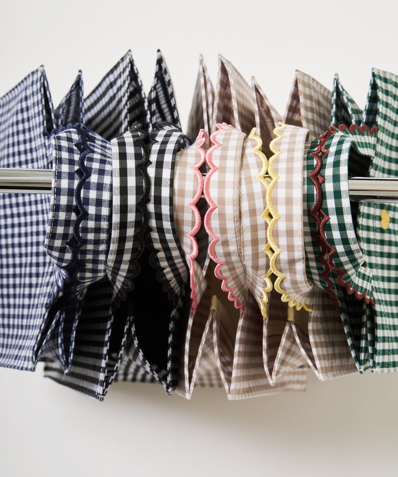 受注】Fleur tote （square small） gingham check bei