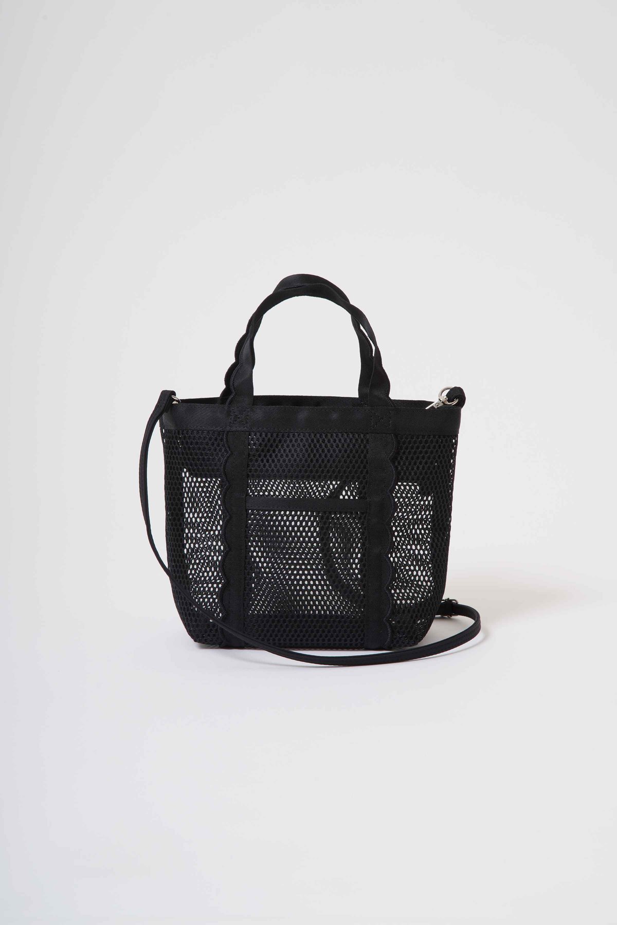 Fleur tote portable bag-MESH-Black | elu
