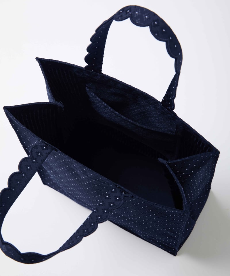 【新品】elu. エル フルールトート Flower dot スモール ネイビー Fleur tote （square small） Flower dot Navy | elu