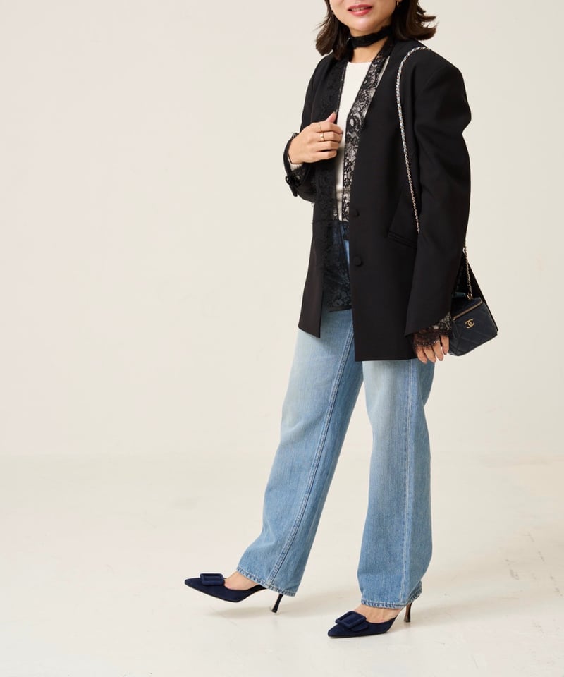 【美品】elu. Victoria V collar Jacket ブラック Victoria V collar Jacket Black | elu