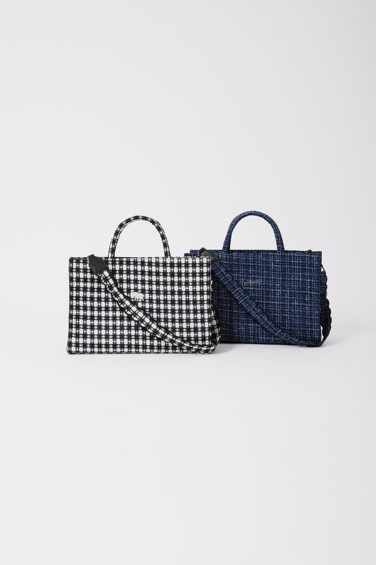 Fleur tote （Library）Tweed navy | elu