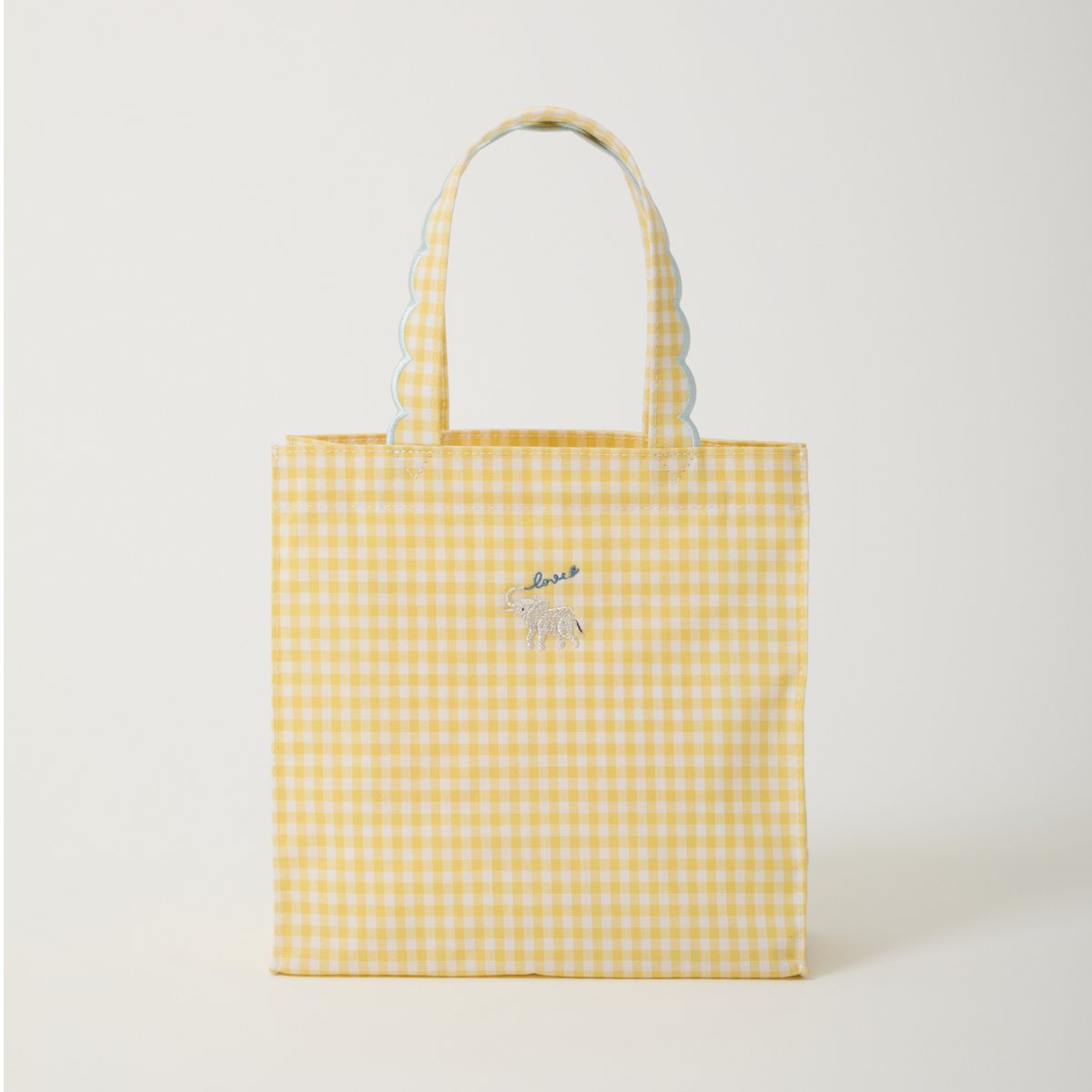 elu. フルールトート　ギンガムチェック　スモール Fleur tote （square small） gingham check black×n