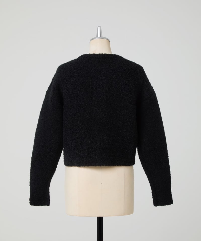 Poodle cardigan alpaca mix knit cardigan- Black