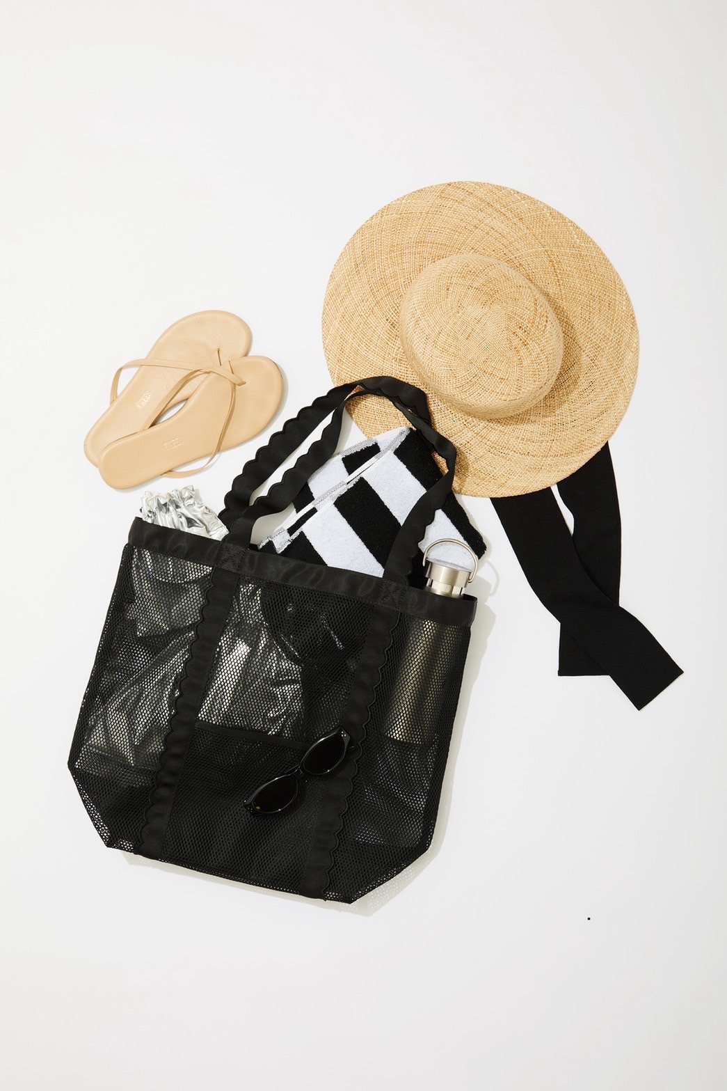 Fleur tote bag -MESH-Black | elu
