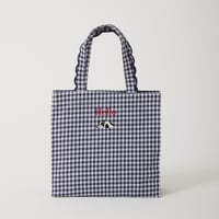 受注】Fleur tote(square) gingham check black×bla 受注】Fleur tote(square) gingham check black×bla