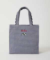 elu.Fleur tote（square）Corduroy Fleur tote （square small）Corduroy navy × navy