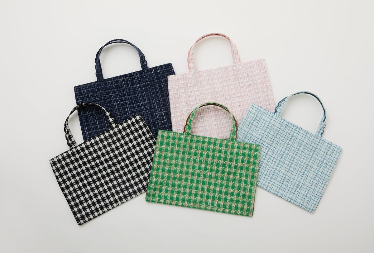 Fleur tote（lesson）Tweed Ice blue | elu