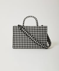 elu フルールトート　ギンガムチェック黒x黒　新品 Fleur tote（square） gingham check black×black |