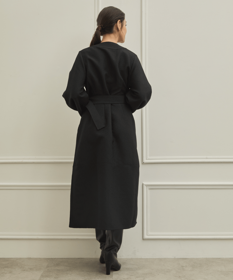 Zip-up dress & light outer JULIE-black | elu