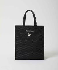 受注】Fleur tote（square） gingham check black×bla
