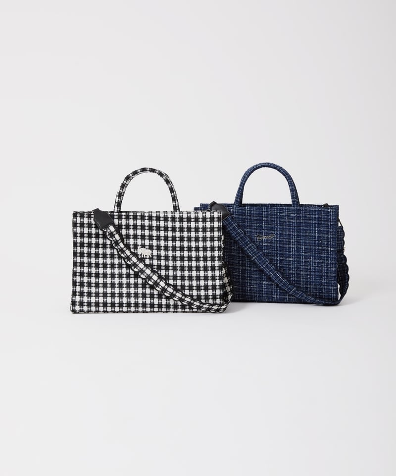 Fleur tote （Library）Tweed black | elu