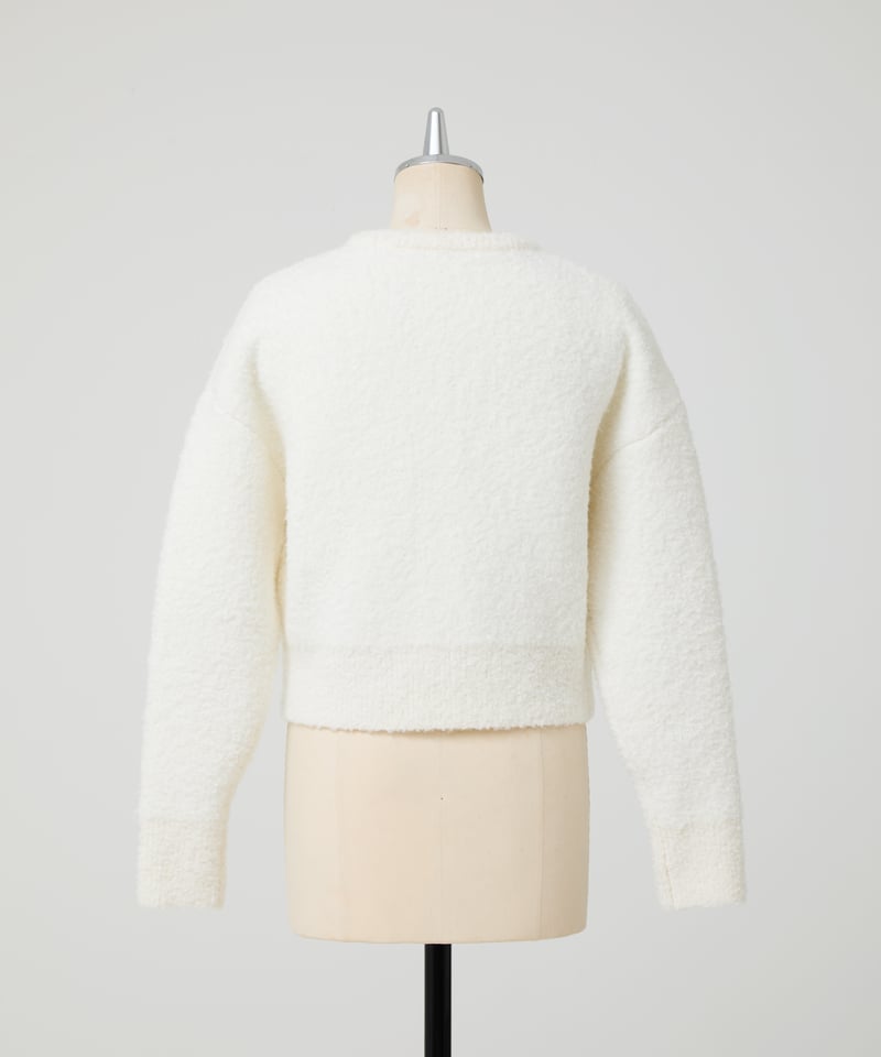 Poodle cardigan alpaca mix knit cardigan- Black