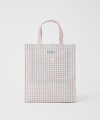 Fleur tote（square） gingham check  beige×pink