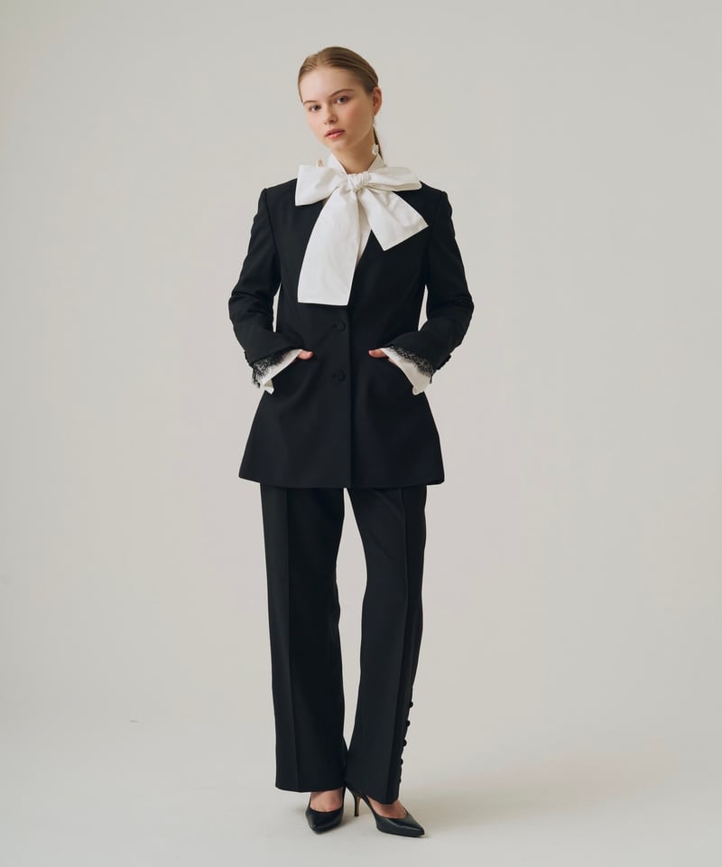 Victoria V collar Jacket Navy | elu