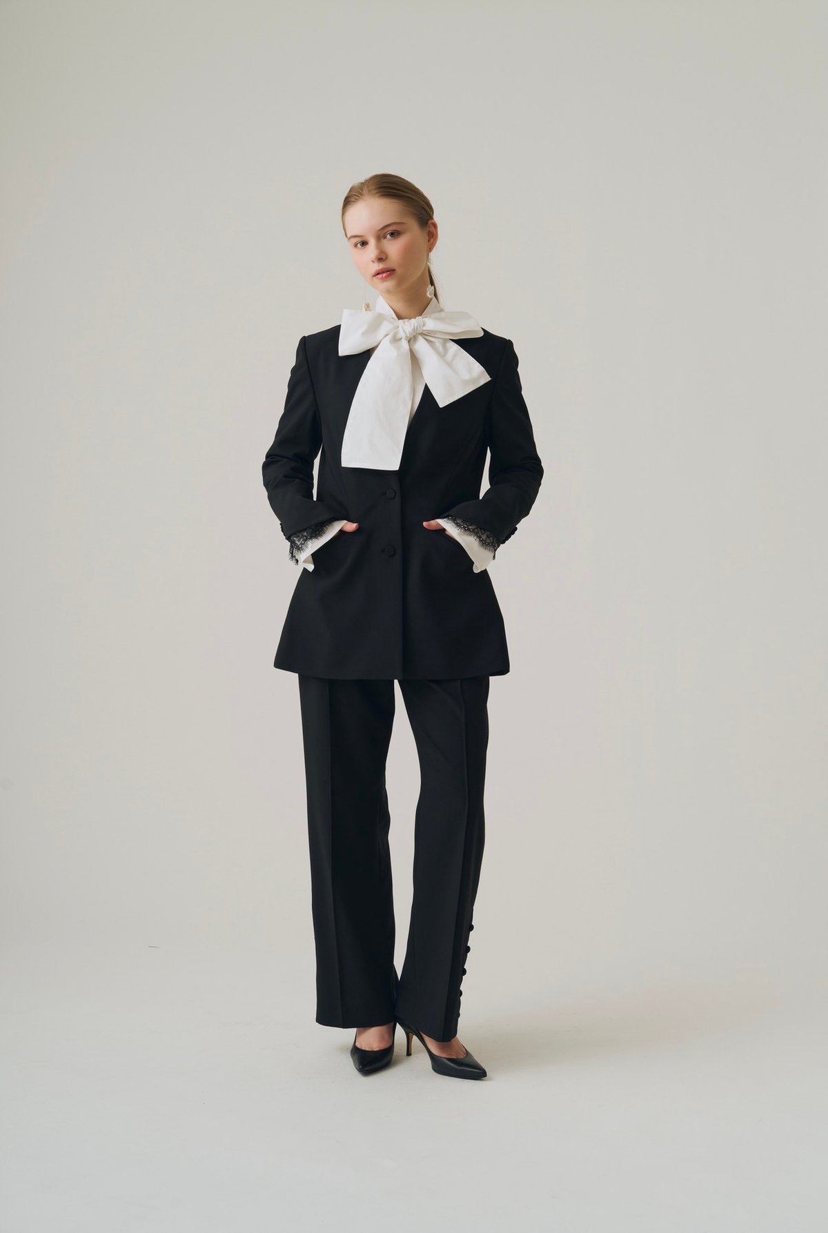 Victoria V collar Jacket Navy | elu