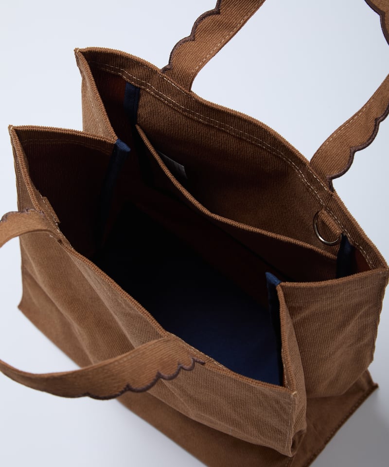 【新品・未使用】elu. 最新作フルールトート　Corduroy brown 新品・未使用】elu. 最新作フルールトート Corduroy brown