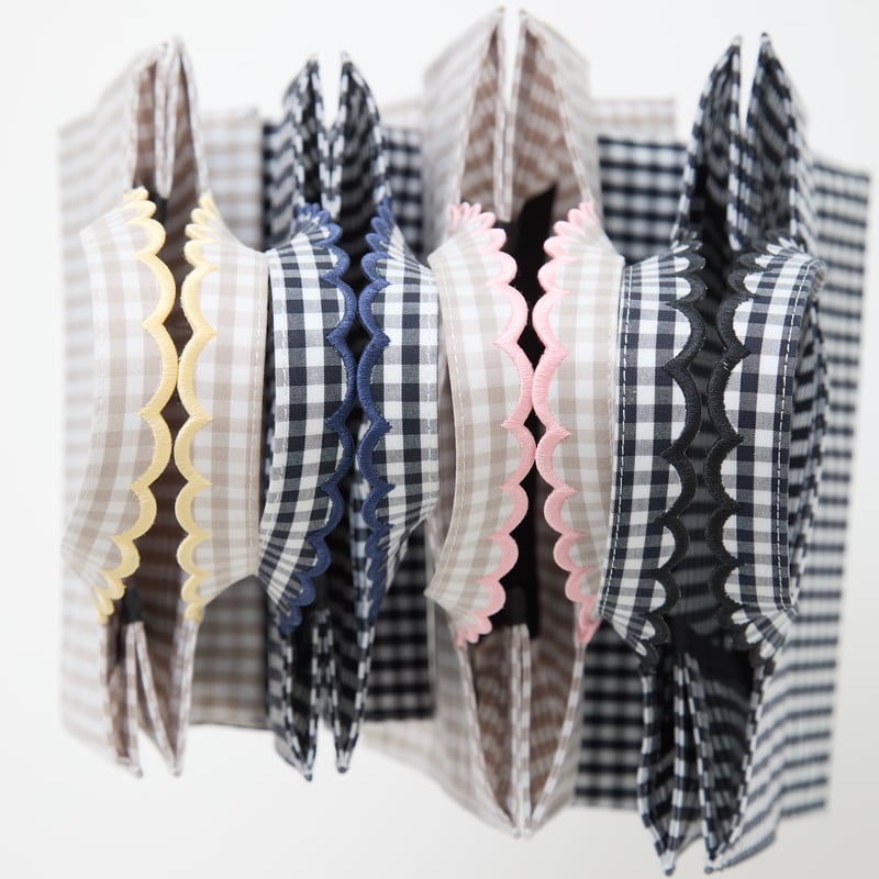受注】Fleur tote(square) gingham check black×bla 受注】Fleur tote(square) gingham check black×bla