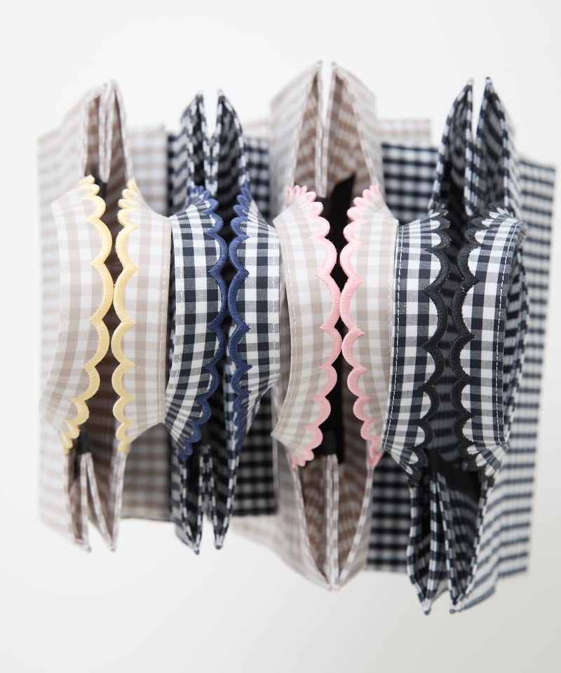 Fleur tote（square） gingham check black×black |