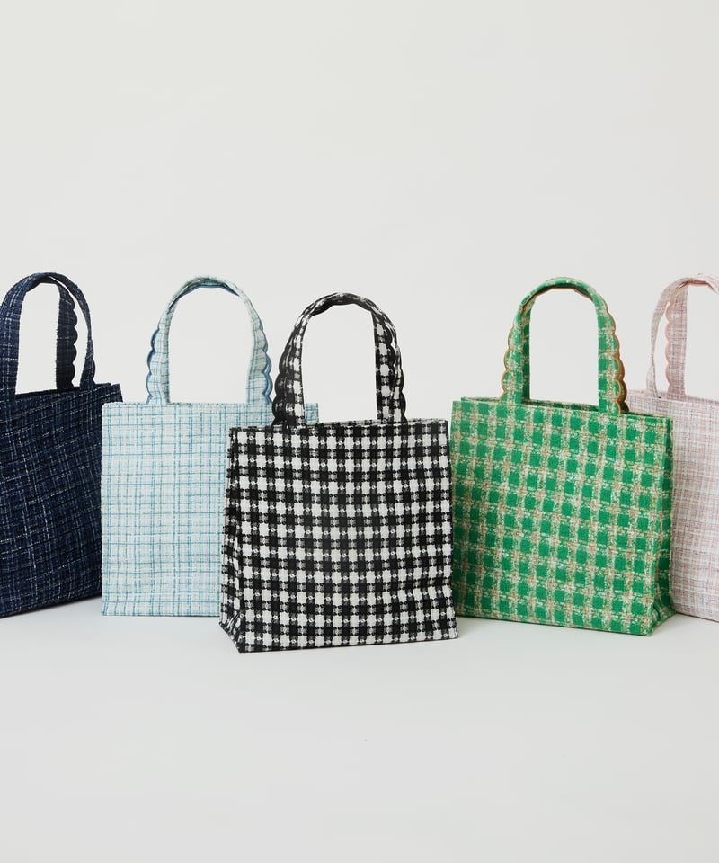 Fleur tote （square small）Tweed navy | elu