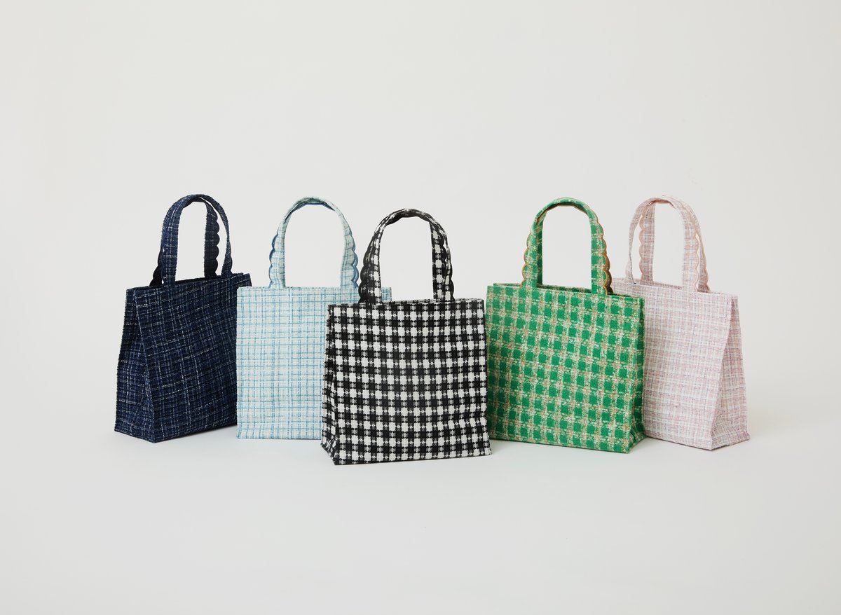 Fleur tote （square small）Tweed navy | elu