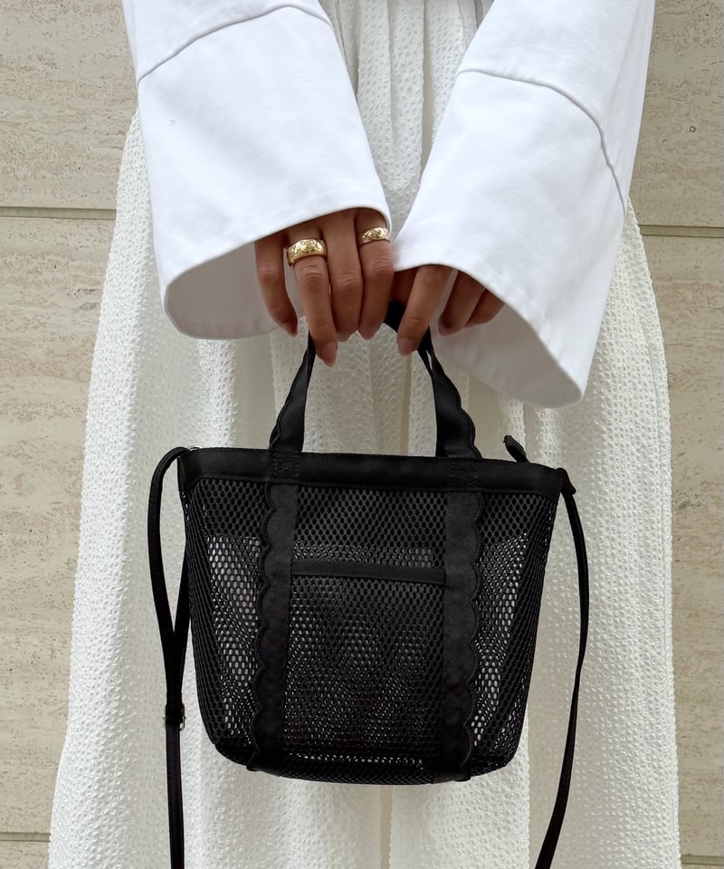 elu Fleur tote bag - MESH ブラック Fleur tote portable bag-MESH-Black | elu