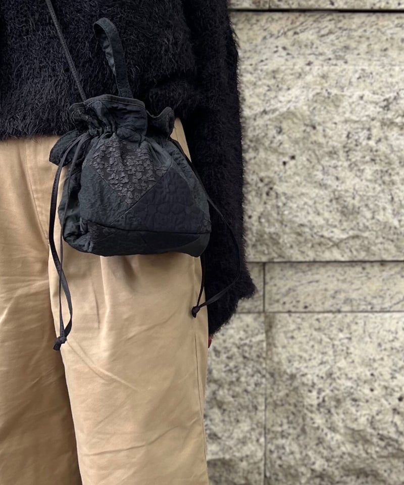 バッグ everyone nylon kinchaku pouch BLACK CORDURA KINCHAKU POUCH – FIDES
